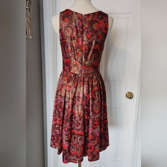 Anthropologie wren gold sequin jacquard sleeveless dress - Size Small - Picture 7 of 11